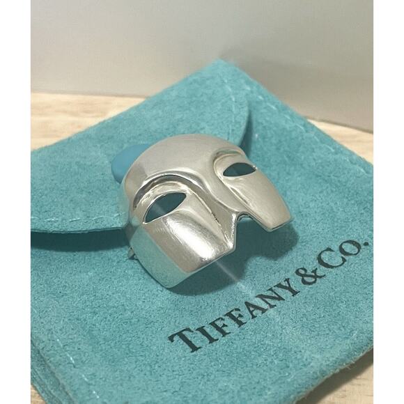 Rare Tiffany & Co. Sterling Silver Mask Brooch- The Phantom of the Opera - Picture 2 of 14